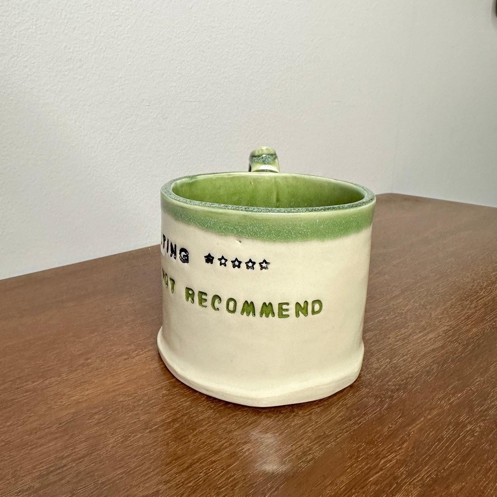 Studio Pottery Adulting Do Not Recommend Mug Signed Funny Thumb Rest Drip Glaze - Picture 6 of 12